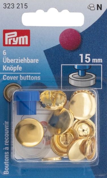 Bild von PRYM ÜBERZIEHBARE KNÖPFE 15 MM gold